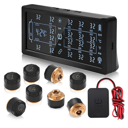 Solar Powered Tyre Pressure Monitoring System - Car + 4WD TPMS