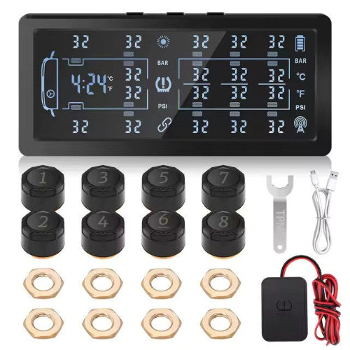 Solar Powered Tyre Pressure Monitoring System - Car + 4WD TPMS